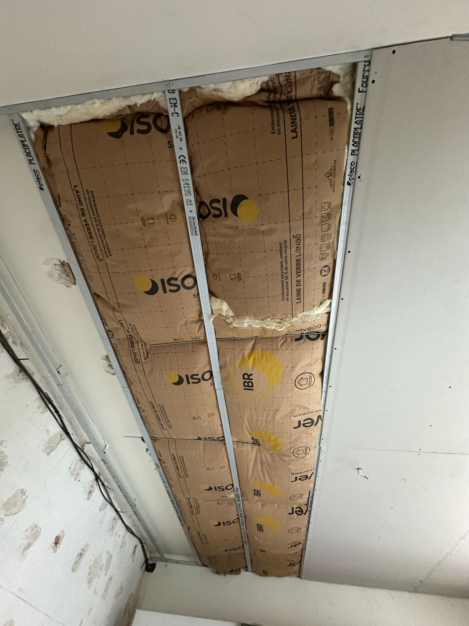Création et isolation de faux plafond