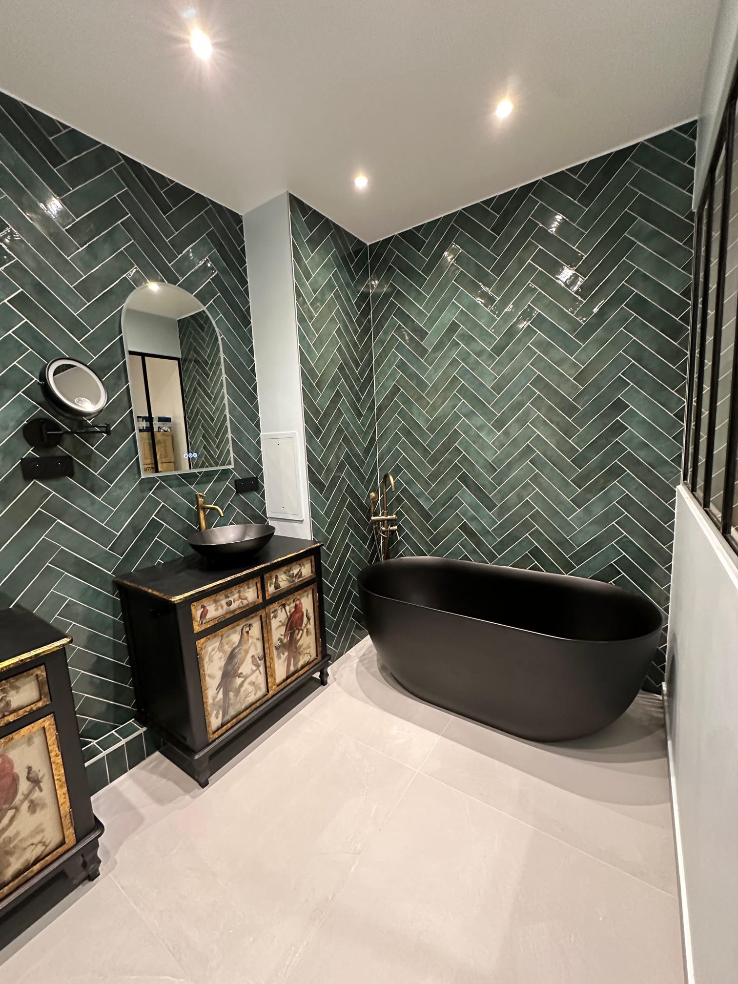 Rénovation salle de bain avec baignoire îlot Paris 15